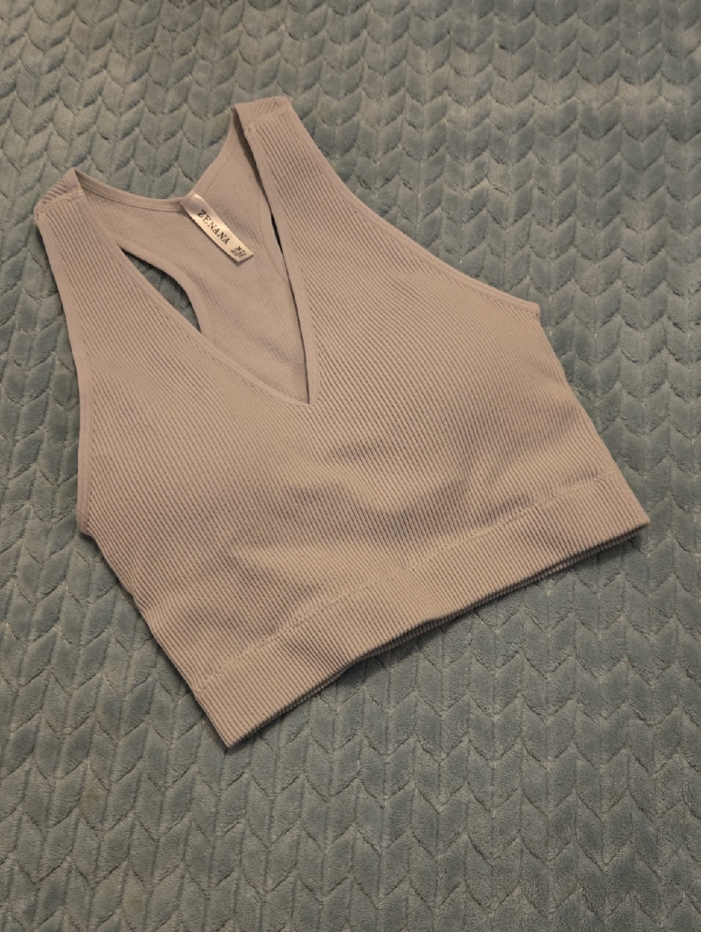 Zenana Ribbed Cropped Tank Bralette